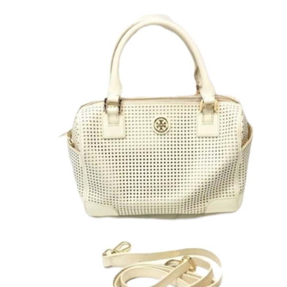 Tory Burch Robinson Perforated Middy Satchel - Picture 4 of 12